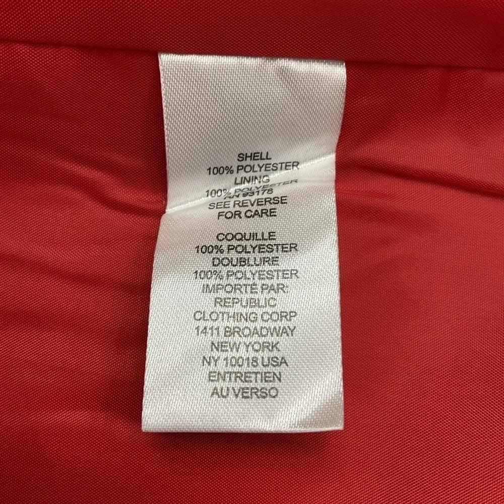 Tahari Blazer Women XL Red Long Sleeve Open‎ Front Lined Roll Tab Notch NWT